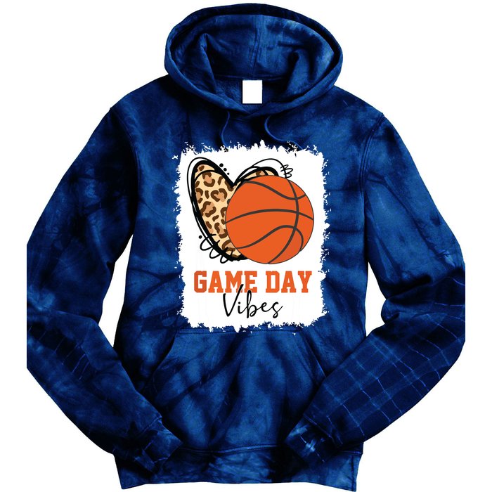 Bleached Basketball Game Day Vibes Basketball Mom Game Day Tie Dye Hoodie