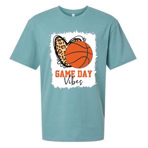 Bleached Basketball Game Day Vibes Basketball Mom Game Day Sueded Cloud Jersey T-Shirt