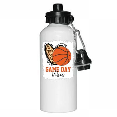 Bleached Basketball Game Day Vibes Basketball Mom Game Day Aluminum Water Bottle 