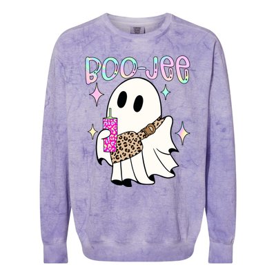 Boojee Boojee Ghost Halloween Witch Fall Purse Humor Great Gift Colorblast Crewneck Sweatshirt