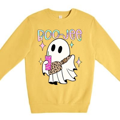 Boojee Boojee Ghost Halloween Witch Fall Purse Humor Great Gift Premium Crewneck Sweatshirt