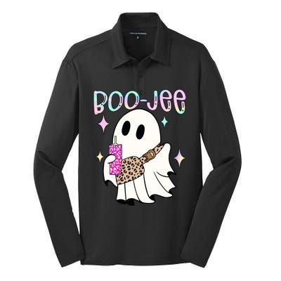 Boojee Boojee Ghost Halloween Witch Fall Purse Humor Great Gift Silk Touch Performance Long Sleeve Polo