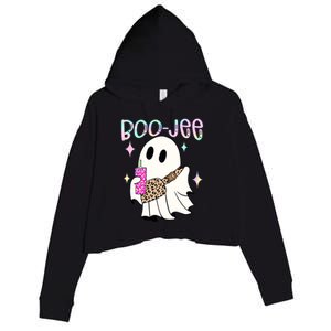 Boojee Boojee Ghost Halloween Witch Fall Purse Humor Great Gift Crop Fleece Hoodie