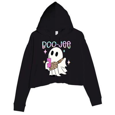 Boojee Boojee Ghost Halloween Witch Fall Purse Humor Great Gift Crop Fleece Hoodie