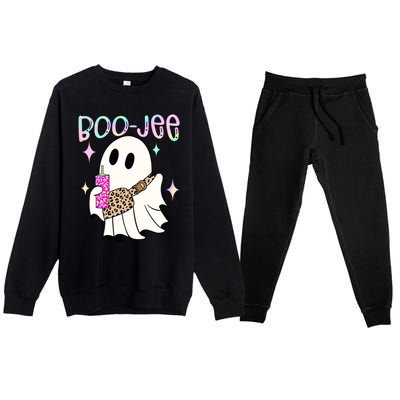 Boojee Boojee Ghost Halloween Witch Fall Purse Humor Great Gift Premium Crewneck Sweatsuit Set