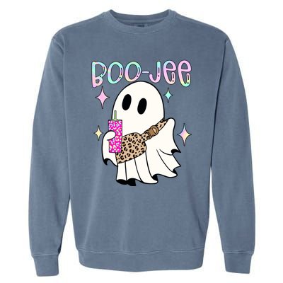 Boojee Boojee Ghost Halloween Witch Fall Purse Humor Great Gift Garment-Dyed Sweatshirt