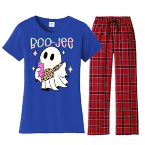 Boojee Boojee Ghost Halloween Witch Fall Purse Humor Great Gift Women's Flannel Pajama Set