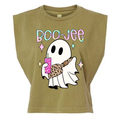 Boojee Boojee Ghost Halloween Witch Fall Purse Humor Great Gift Garment-Dyed Women's Muscle Tee