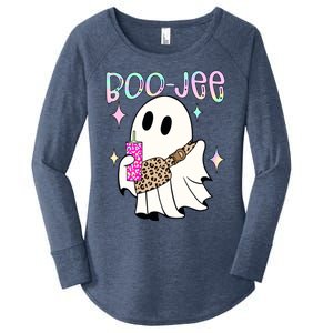 Boojee Boojee Ghost Halloween Witch Fall Purse Humor Great Gift Women's Perfect Tri Tunic Long Sleeve Shirt