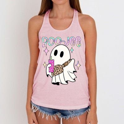 Boojee Boojee Ghost Halloween Witch Fall Purse Humor Great Gift Women's Knotted Racerback Tank