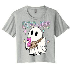 Boojee Boojee Ghost Halloween Witch Fall Purse Humor Great Gift Women's Crop Top Tee