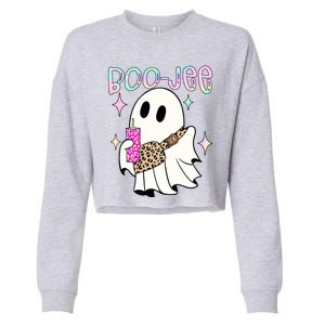 Boojee Boojee Ghost Halloween Witch Fall Purse Humor Great Gift Cropped Pullover Crew