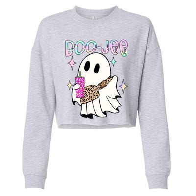 Boojee Boojee Ghost Halloween Witch Fall Purse Humor Great Gift Cropped Pullover Crew