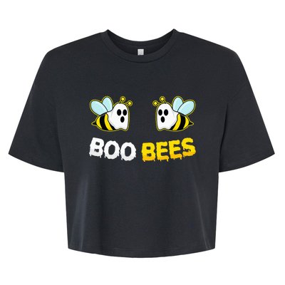 Boo Bees Ghost Funny Halloween Matching Couple Costume Party Bella+Canvas Jersey Crop Tee