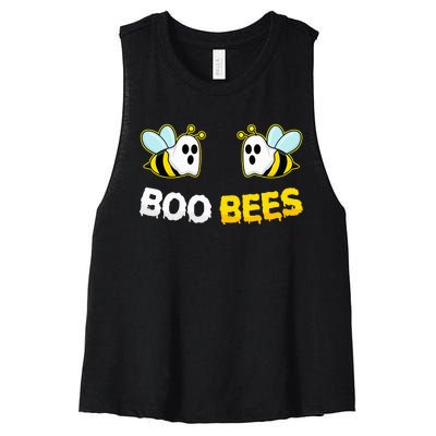 Boo Bees Ghost Funny Halloween Matching Couple Costume Party Women's Racerback Cropped Tank