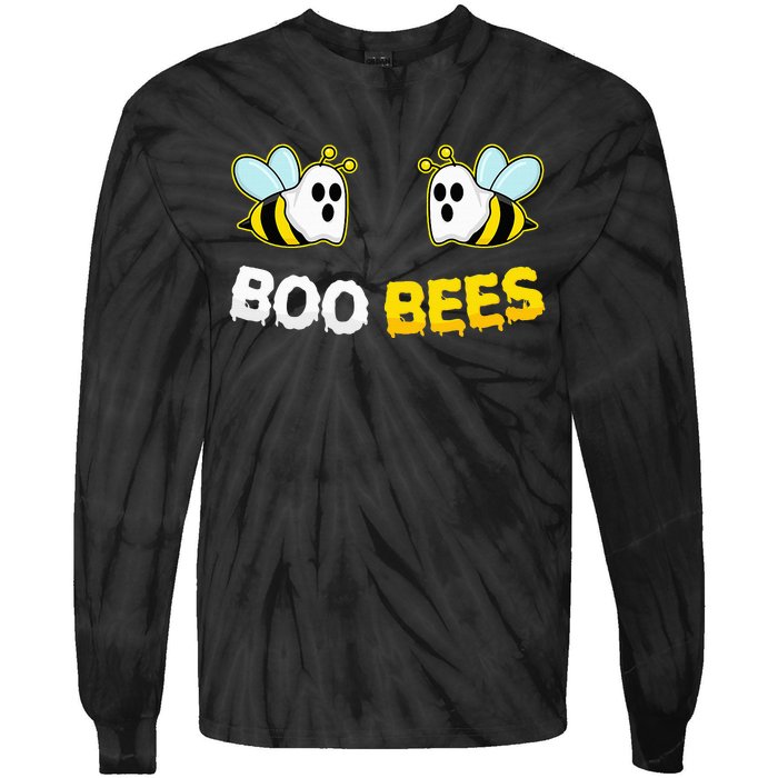 Boo Bees Ghost Funny Halloween Matching Couple Costume Party Tie-Dye Long Sleeve Shirt