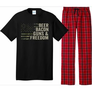 BEER BACON GUNS & FREEDOM - Funny BBQ Drinking Gun Camo Pajama Set