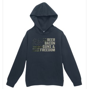 BEER BACON GUNS & FREEDOM - Funny BBQ Drinking Gun Camo Urban Pullover Hoodie