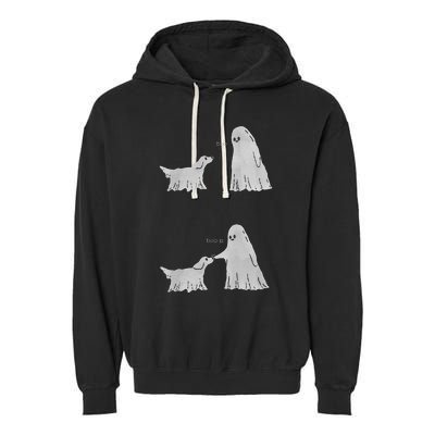 Boo Boop Ghost Dog Halloween Garment-Dyed Fleece Hoodie