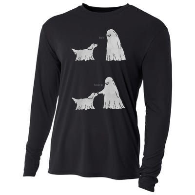 Boo Boop Ghost Dog Halloween Cooling Performance Long Sleeve Crew