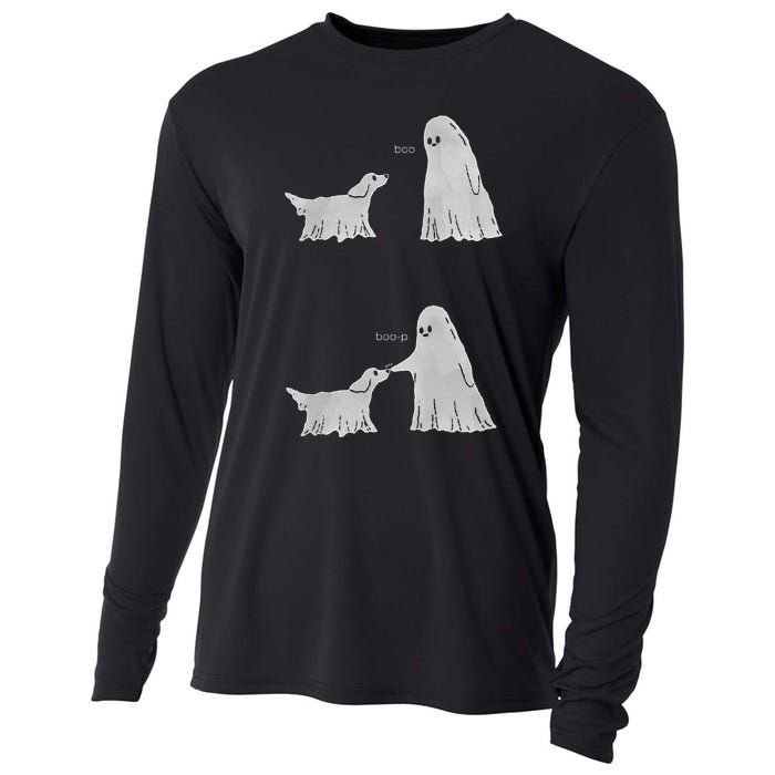 Boo Boop Ghost Dog Halloween Cooling Performance Long Sleeve Crew