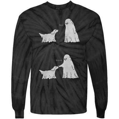 Boo Boop Ghost Dog Halloween Tie-Dye Long Sleeve Shirt