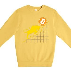 Bitcoin Bull Graph Bullish BTC Crypto Premium Crewneck Sweatshirt