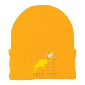 Bitcoin Bull Graph Bullish BTC Crypto Knit Cap Winter Beanie