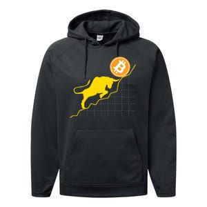 Bitcoin Bull Graph Bullish BTC Crypto Performance Fleece Hoodie