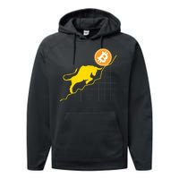 Bitcoin Bull Graph Bullish BTC Crypto Performance Fleece Hoodie