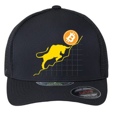 Bitcoin Bull Graph Bullish BTC Crypto Flexfit Unipanel Trucker Cap
