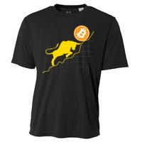 Bitcoin Bull Graph Bullish BTC Crypto Cooling Performance Crew T-Shirt