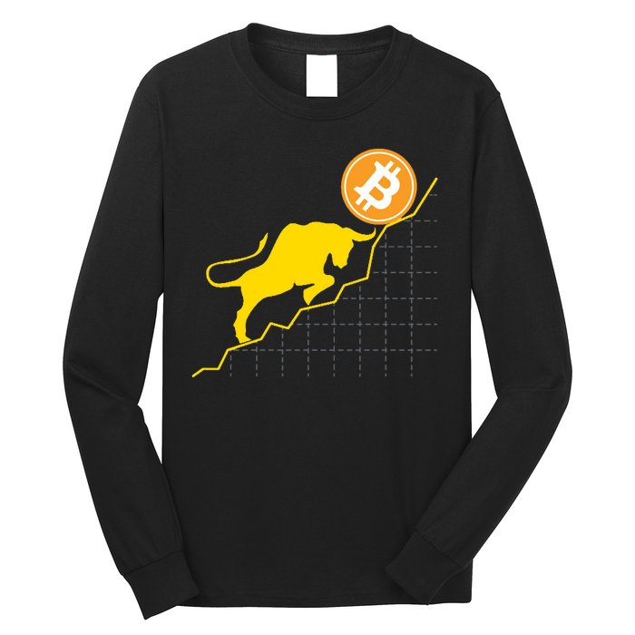 Bitcoin Bull Graph Bullish BTC Crypto Long Sleeve Shirt