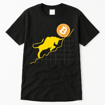 Bitcoin Bull Graph Bullish BTC Crypto Tall T-Shirt