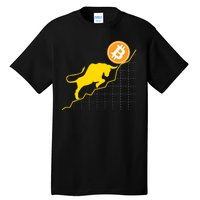 Bitcoin Bull Graph Bullish BTC Crypto Tall T-Shirt