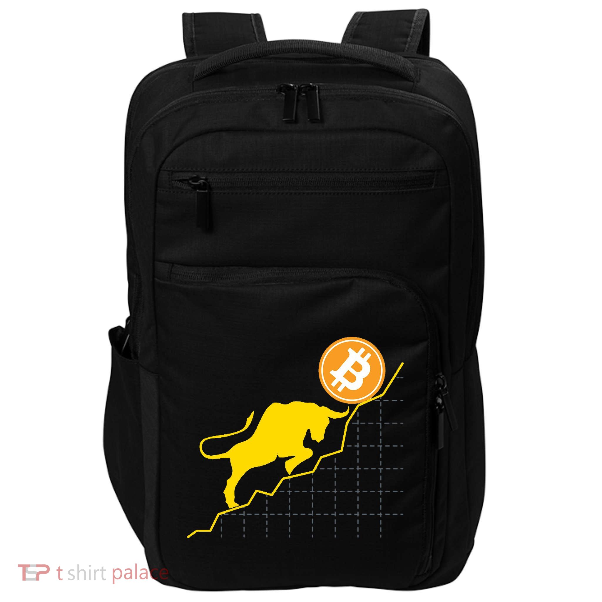 Bitcoin Bull Graph Bullish BTC Crypto Impact Tech Backpack