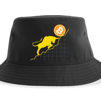 Bitcoin Bull Graph Bullish BTC Crypto Sustainable Bucket Hat