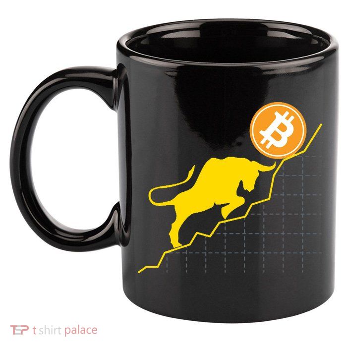 Bitcoin Bull Graph Bullish BTC Crypto 11oz C Handle Ceramic Mug