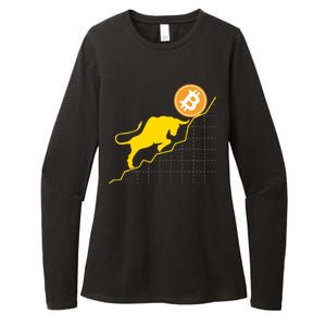 Bitcoin Bull Graph Bullish BTC Crypto Womens CVC Long Sleeve Shirt