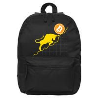 Bitcoin Bull Graph Bullish BTC Crypto 16 in Basic Backpack