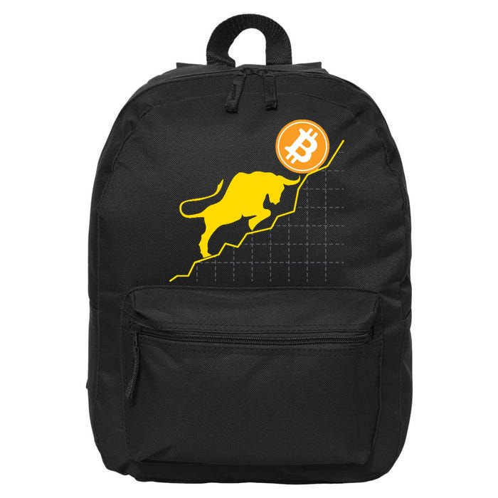 Bitcoin Bull Graph Bullish BTC Crypto 16 in Basic Backpack