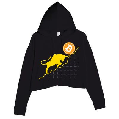 Bitcoin Bull Graph Bullish BTC Crypto Crop Fleece Hoodie