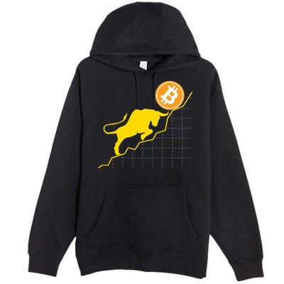 Bitcoin Bull Graph Bullish BTC Crypto Premium Pullover Hoodie