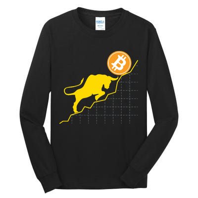 Bitcoin Bull Graph Bullish BTC Crypto Tall Long Sleeve T-Shirt