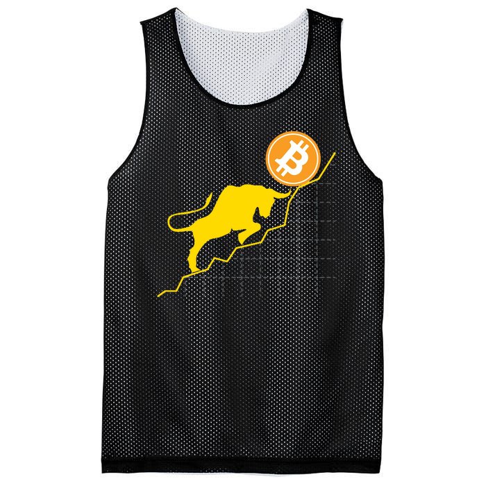 Bitcoin Bull Graph Bullish BTC Crypto Mesh Reversible Basketball Jersey Tank