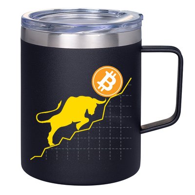 Bitcoin Bull Graph Bullish BTC Crypto 12oz Stainless Steel Coffee Mug