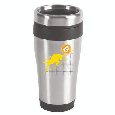 Bitcoin Bull Graph Bullish BTC Crypto 16oz Travel Tumbler