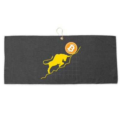 Bitcoin Bull Graph Bullish BTC Crypto Large Microfiber Waffle Golf Towel