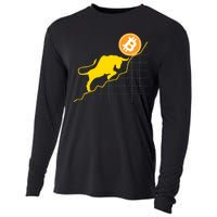 Bitcoin Bull Graph Bullish BTC Crypto Cooling Performance Long Sleeve Crew