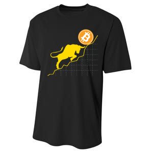 Bitcoin Bull Graph Bullish BTC Crypto Performance Sprint T-Shirt